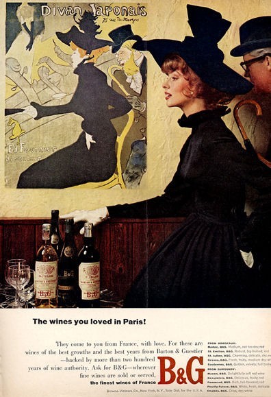 1964 B&G PRINT AD French Wine  » Divan Japonais  » Poster