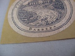 Preston of Dry Creek Barbera Wine Label Vintage Etching Style Vineyard Art