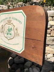 Vintage Wood French Wine Bordeaux Chardonnay Vineyard Cellar Advertising Sign
