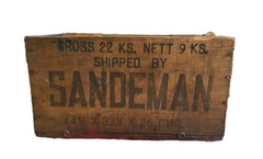 Vintage Brown Sherry Bottles Wood Crate W A Taylor & Sons Sandeman Made in Spain