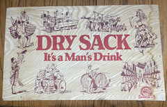 Dry Sack Sherry Wooden Sign Bar Decor Wine Crate Lid Spain Man Cave Vintage