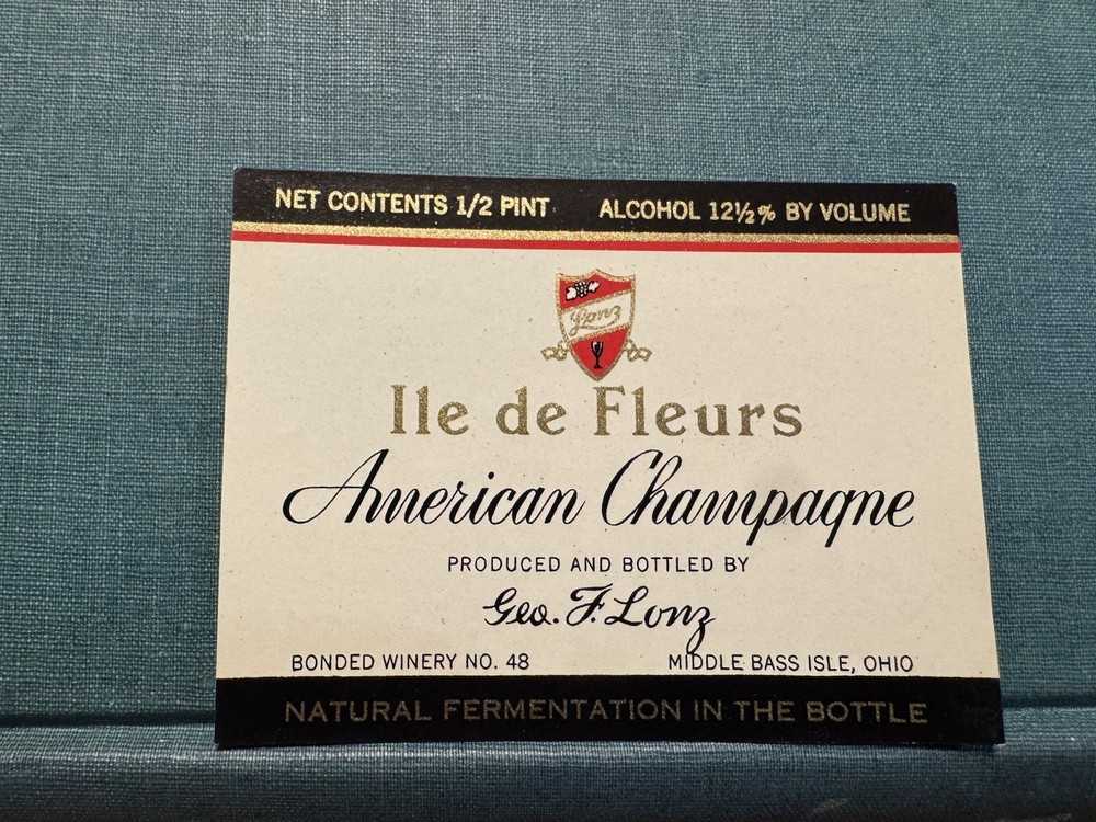 Geo F Lonz CLOSED Winery AMERICAN CHAMPAGNE Middle Bass Erie Isles OHIO History