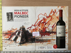 Catena 2007 Malbec Wine Laura Catena Illustrated 2 pg. Print Advertisement