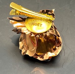 Moet & Chandon Copper Rose Gold Colored Metal Rose Lapel Clip – Rare