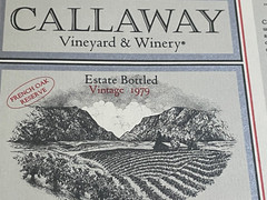 Perfect 1979 Callaway Chardonnay Napa Sonoma Temecula Wine Label Mini Poster