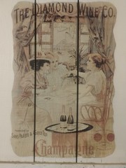 Antique Wooden « The Diamond Wine Co. » Advertisement 24×19in