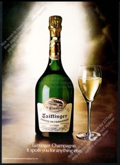 1979 Taittinger Comtes de Champagne 1969 bottle photo vintage print ad