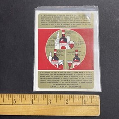 Vintage 1950s Dubonnet Wine UNUSED Paper Label Paris France Q1959