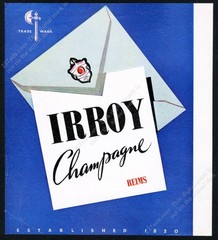 1954 Irroy Champagne illustrated unusual UK vintage print ad