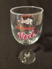 On Wednesdays We Drink Red – Fun Wine Glass – Red & Black Artwork – 7&Prime; Tall