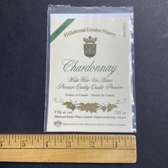 Vintage 1982 Hillebrand Estates Chardonnay UNUSED Paper Label Niagara ONT Q1940