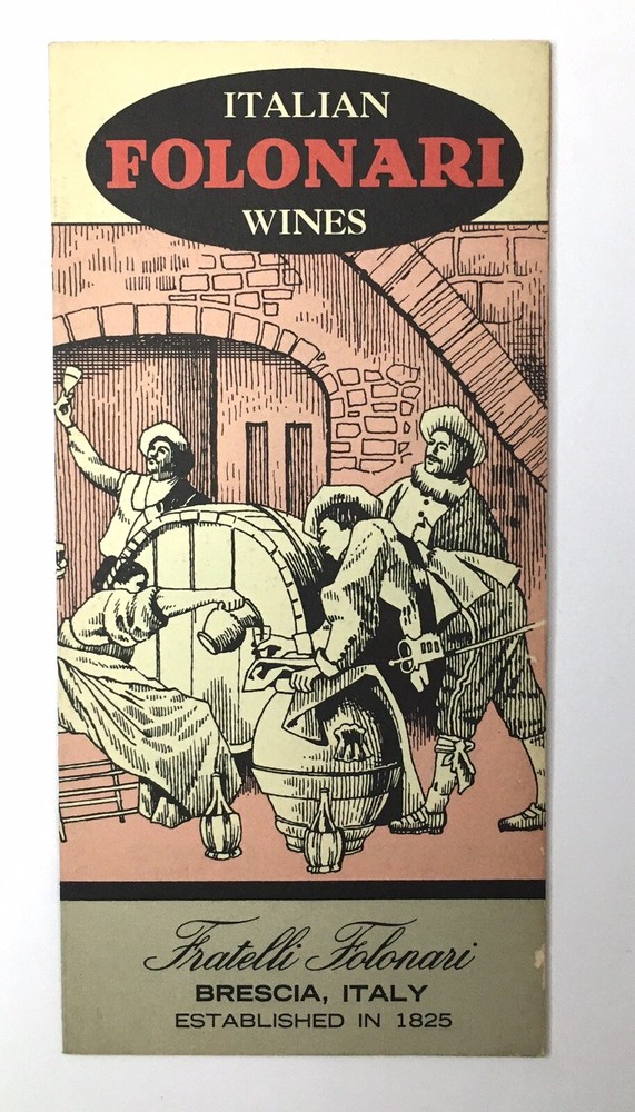 Italian Folonari Wines Fold Out Brochure 1960s Schieffelin & Co Wine Distributor