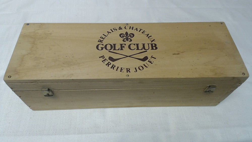 Perrier-Jouet Relais & Chateaux Golf Club Champagne France Wood Box Crate