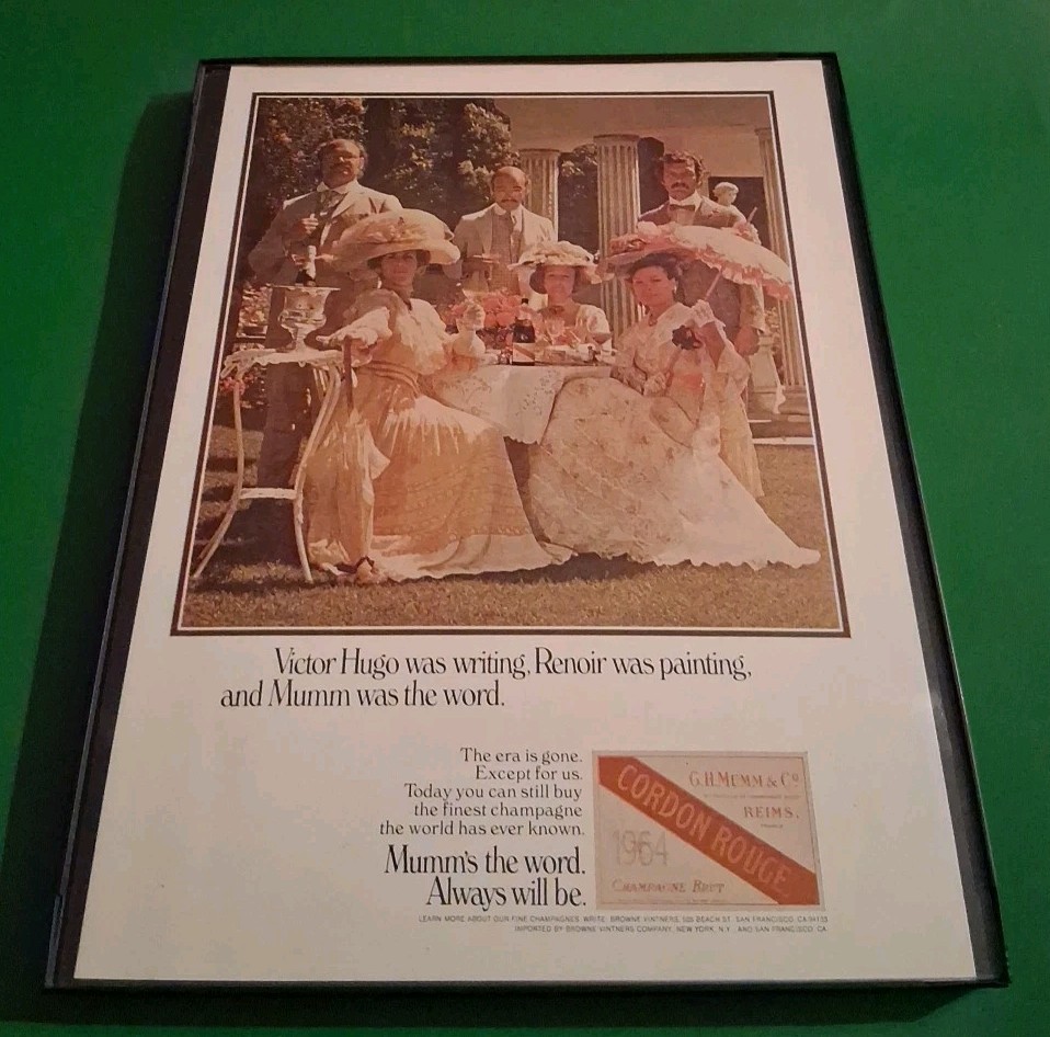 Cordon Rouge Mumm&rsquo;s Champagne Brut Framed Print Ad 1973 8.5×11