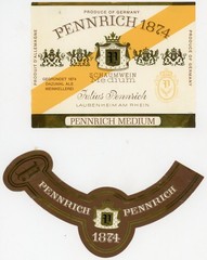 Vintage Schaumwein Medium Julium Pennrich German Wine Label set #DC
