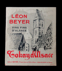 Original Vintage Wine Label Leon Beyer Vins Fins D&rsquo;Alsace France
