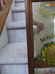 VINTAGE RHINE BEAR Liebfraumilch White Wine Mirrored Sign Bar Pub 18.25&Prime;x15.25&Prime;