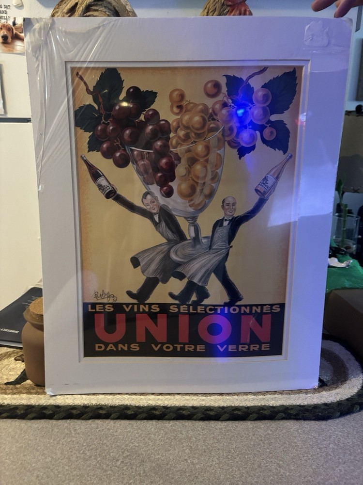 Union « Les Vins Selectionnes » Wine Poster Print Reproduction, Multicolor 1950