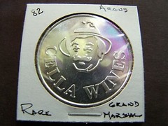 Rare 1982 Argus CELLA WINES GRAND MARSHAL Plain Aluminum Mardi Gras Doubloon