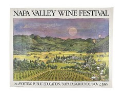Vintage 1985 Napa Valley Wine Festival Earl Thollander Framed Poster 20×26