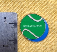 Moet & Chandon Champagne US Open Tennis Ball Enamel & Metal Lapel Pin Badge