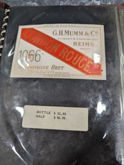 Vintage Restaurant Wine Book Menu-40 Labels