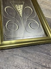 Vintage Martini & Rossi Asti Spumante Sparkling Wine Brass Framed Mirror 1982