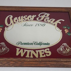 Geyser Peak Winery Wine Mirror Gold Foil Sign 27 x 21&Prime; Bar Pub Decor Vintage 80s