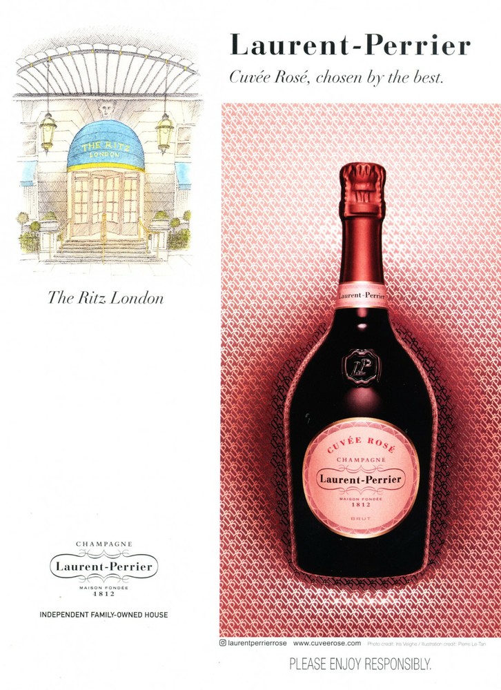 LAURENT-PERRIER CHAMPAGNE AD #5 RARE 2019 OUT OF PRINT THE RITZ LONDON