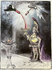 Wine Art Poster Ronald Searle Clos Du Val Italy 1983 Vintage Advertise