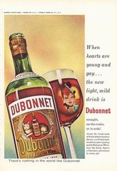 1966 DuBonnet PRINT AD Features Aperitif Wine Vintage Bottle Fun frameable Ad