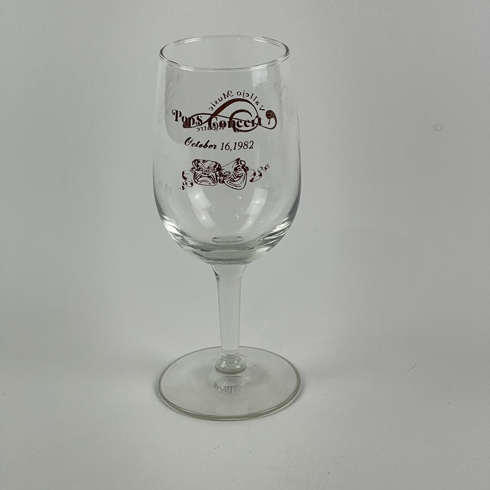 Vallejo Music Theater Pops Concert Wine Glass 1982 Vallejo California