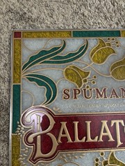VINTAGE 1980’S SPUMANTE BALLATORE WINE STAINED GLASS SIGN 18.5” X 17”
