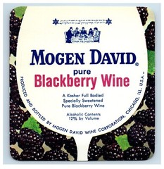 1960&rsquo;s-70&rsquo;s Mogen David Pure Blackberry Wine Label Original S59E