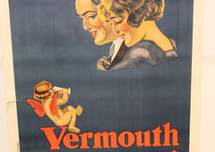 ORG VERMOUTH PERUCCHI 30×43 Spanish advertising poster 1926 couple & cherub w/ w