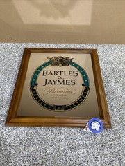 Vintage BARTLES & and JAYMES Premium Wine Cooler Logo Bar Mirror 19&Prime; x 15.5&Prime;