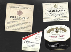 Lot of 4 different Wine bottle labels #24