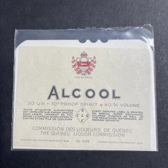 Vintage 1926 Alcool Spirits UNUSED Paper Label Quebec Canada Q1908