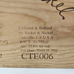 Nickel & Nickel 2000 Napa Tench Vineyard Cabernet Sauvignon Wood Wine Box Crate