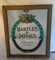 Vintage BARTLES & JAYMES Premium Wine Cooler Logo ~ Bar Mirror ~ 19&Prime; x 15.5&Prime;