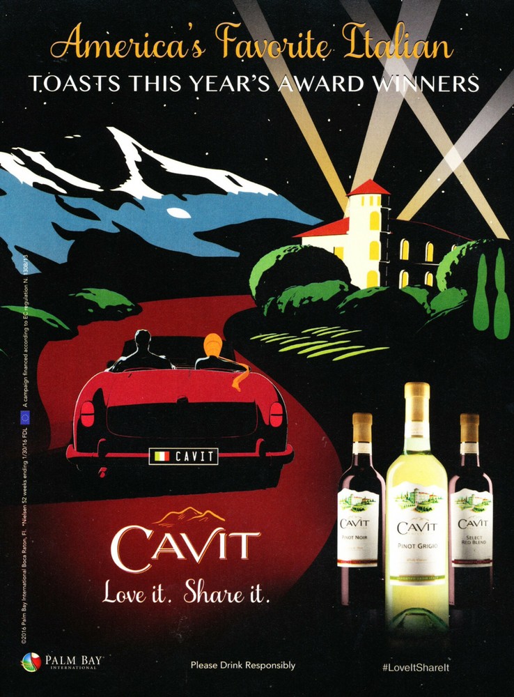 CAVIT WINE AD #7 RARE 2016 OUT OF PRINT