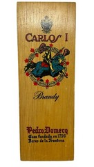 Carlos 1 Brandy Wooden Box Pedro Domecq Spain 12 1/4&Prime;x4 3/8&Prime;x3 3/4&Prime; Box Only