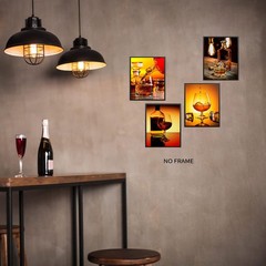Vintage Wine Whiskey Wall Art Prints, Wine Glass Whiskey Glass Still Life Can…