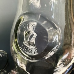 VTG Paul Mason Since 1852 2 Glass Milk Bottles Carafe Vase 1 Small Bottle Bonus