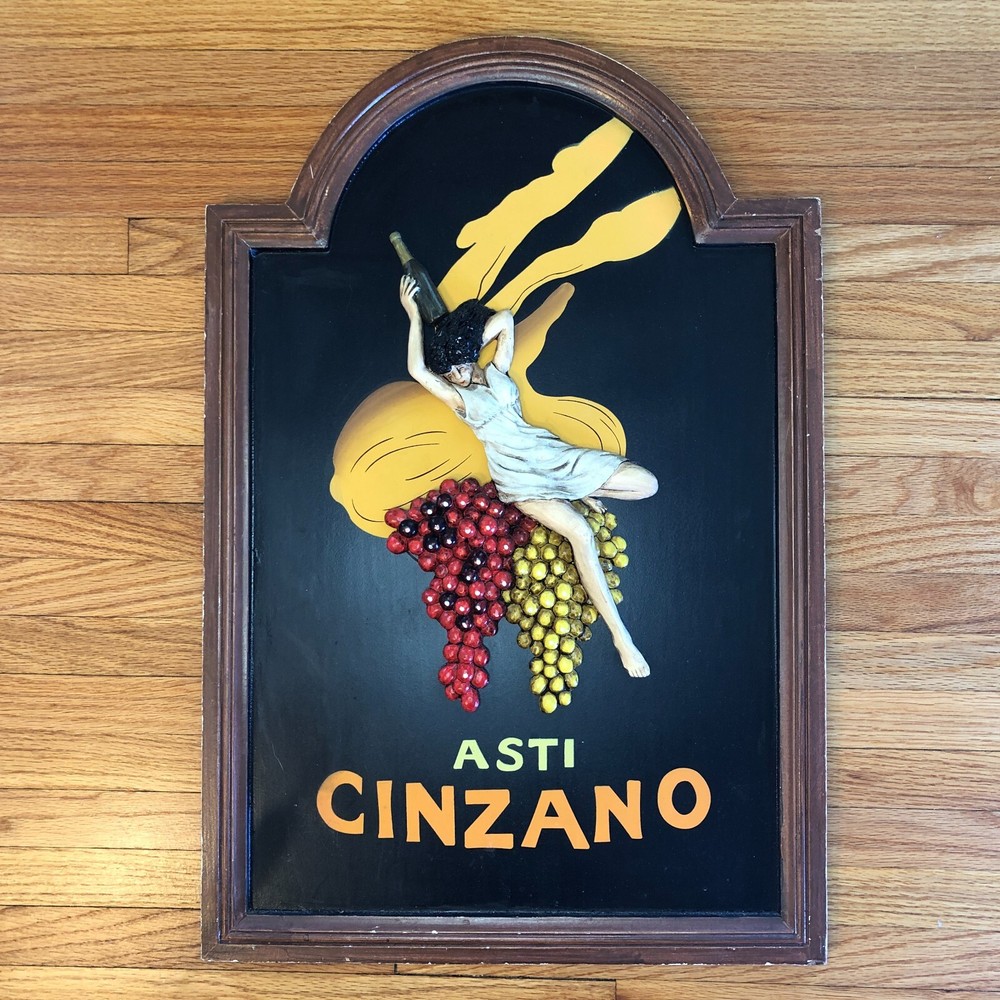 Asti Cinzano by Leonetto Cappiello 3D Resin Relief – Bar Wine Grape Sign