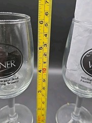 Vntg Warner Michigan&rsquo;s Largest & Fastest Growing Winery Tasting Stem Glass Set 2