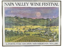 Vintage 1985 Napa Valley Wine Festival Earl Thollander Framed Poster 20×26