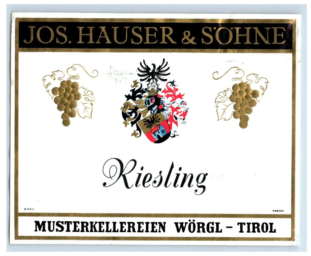 1970&rsquo;s-80&rsquo;s Jos Hauser & Sohne Reisling German Wine Label Original S18E