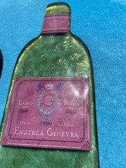 2 Flat Acrylic Wine Bottles Wall Decor Vtg 2003 Leandra Ginevra 12” Tall