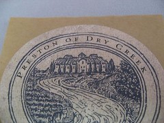 Preston of Dry Creek Barbera Wine Label Vintage Etching Style Vineyard Art